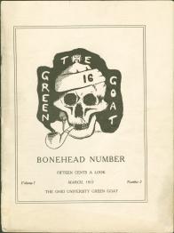 Green Goat Cover 1913, titled "Bonehead Number" and featuring a drawing of a skull smoking a pipe
