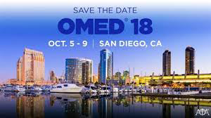 omed 2018 logo with San Diego skyline