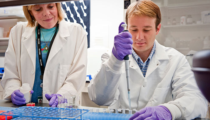 two people working in the lab