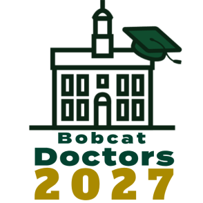 outline drawing of cutler hall with a graduation cap on the corner of its roof