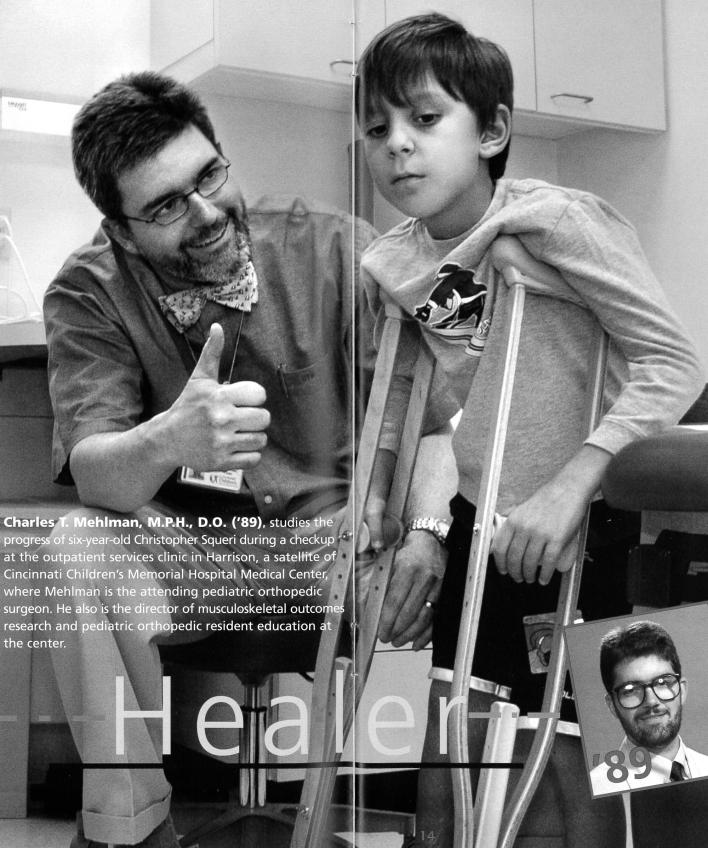 Mehlman with a pediatric patient in a 2004 magazine story.