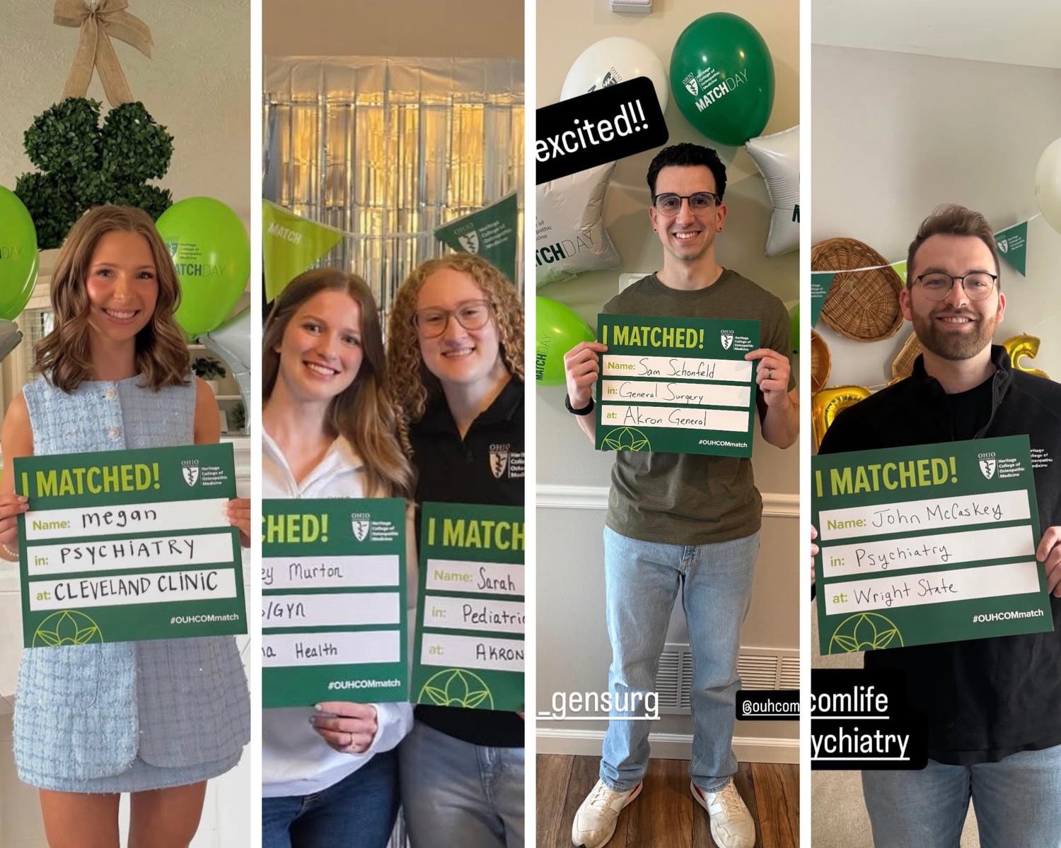 Collage of match day posts by students