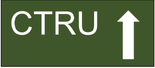 CTRU sign with arrow to move forward