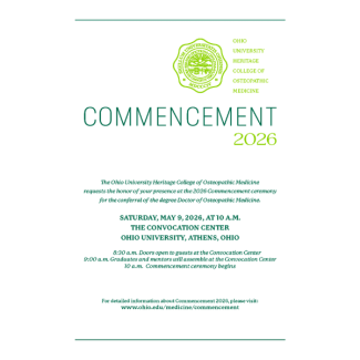 HCOM Commencement 2026 invitation