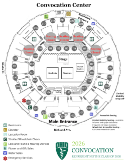 Outline seating chart of the Convocation Center Floor 