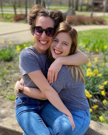 Ana Aguilar and Nicole Siliko embrace