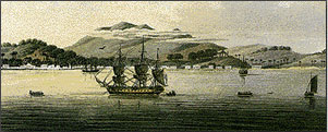 Malacca Harbour as illustrated by British painter