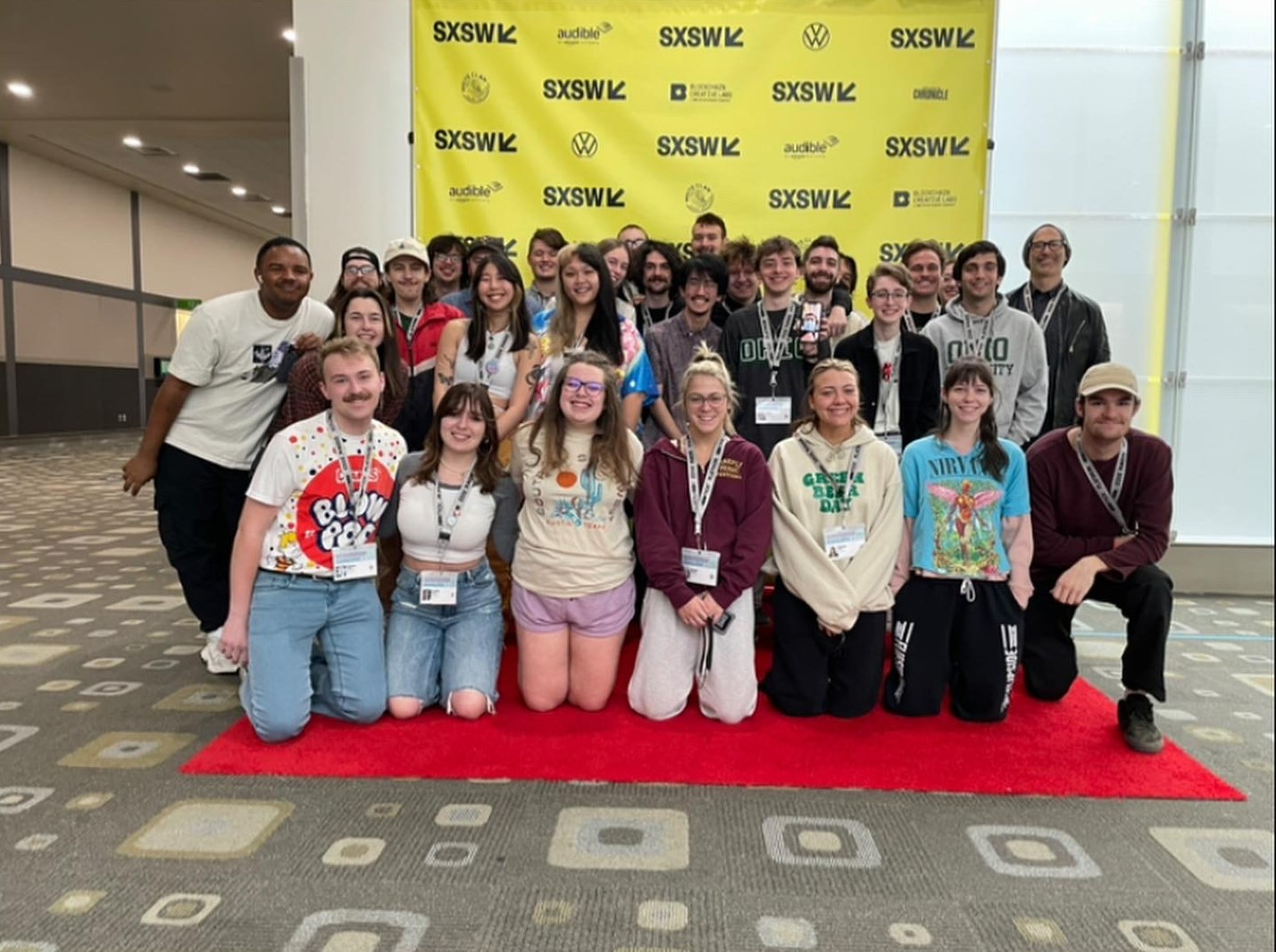 OHIO students pose for group photo at SXSW