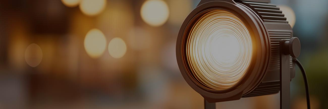 A photo studio spotlight