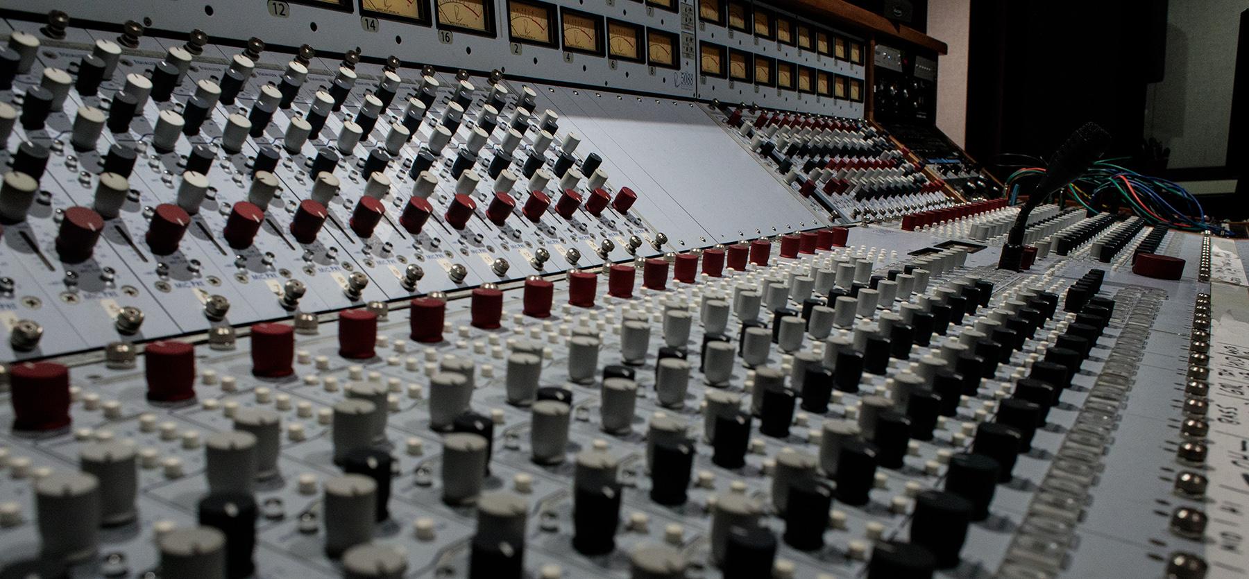 Close-up of a soundboard