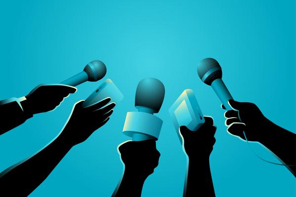 Microphones and cell phones illustration