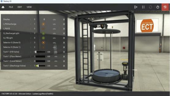 Virtual world with a water tank in it.