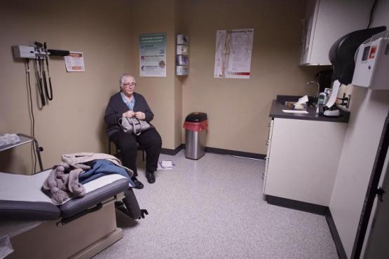"Lula Mae" waiting in a medical office