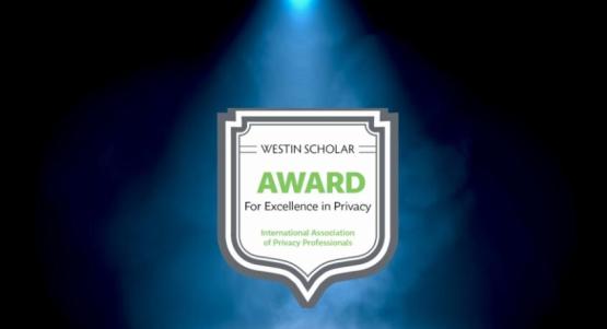 Westin Scholar Logo in a badge shape with green text on a white background