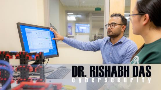 Dr. Rishabh Das working with the Fischer Technik setup in the lab