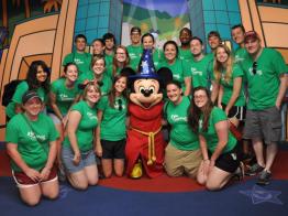 Students pose in Disney