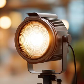 A photo studio spotlight