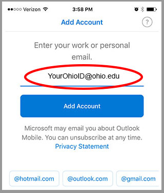 add email account to outlook android