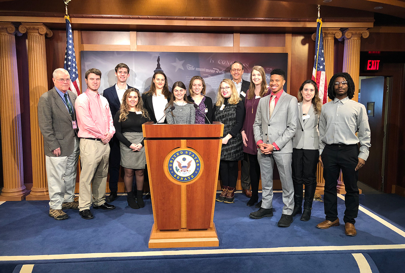 Group photo of students who participated in the Ohio University Capital Internship Program in Washington, D.C.