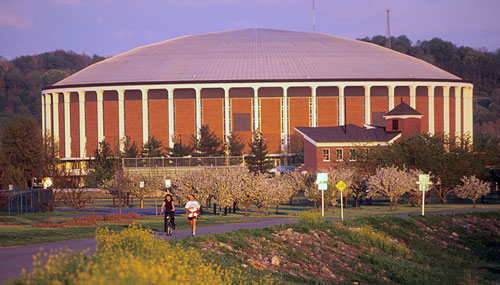 Convocation Center at sunset
