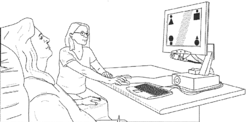 illustration of two people in front of desktop computer