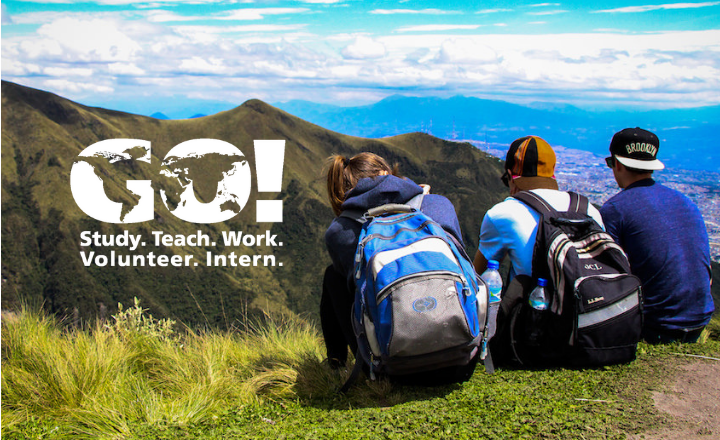 Go Global With students overlooking a scenic view.