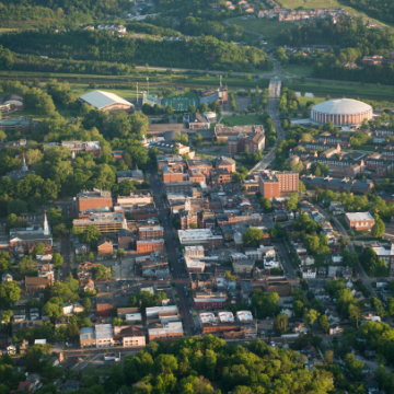 Arial view of Town