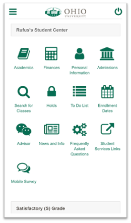 My OHIO Student Center: New mobile-friendly interface