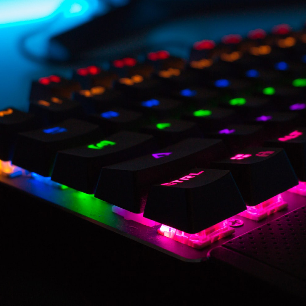 Close-up of a gaming keyboard