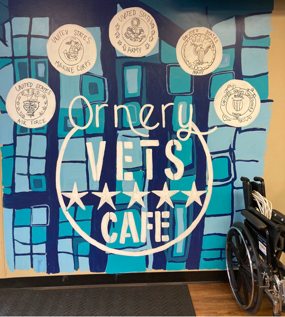 Ornery Vets Cafe logo created by Passion Works artists