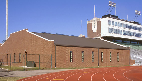 Photo of the Carin Strength Conditioning Center, located at Peden Stadium