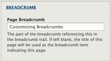 Breadcrumb menu