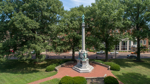 Soldiers and sailors monument on College Green in Athens, Ohio.
