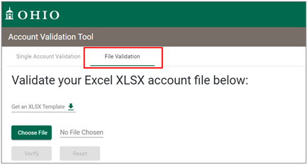 New view: File validation tab