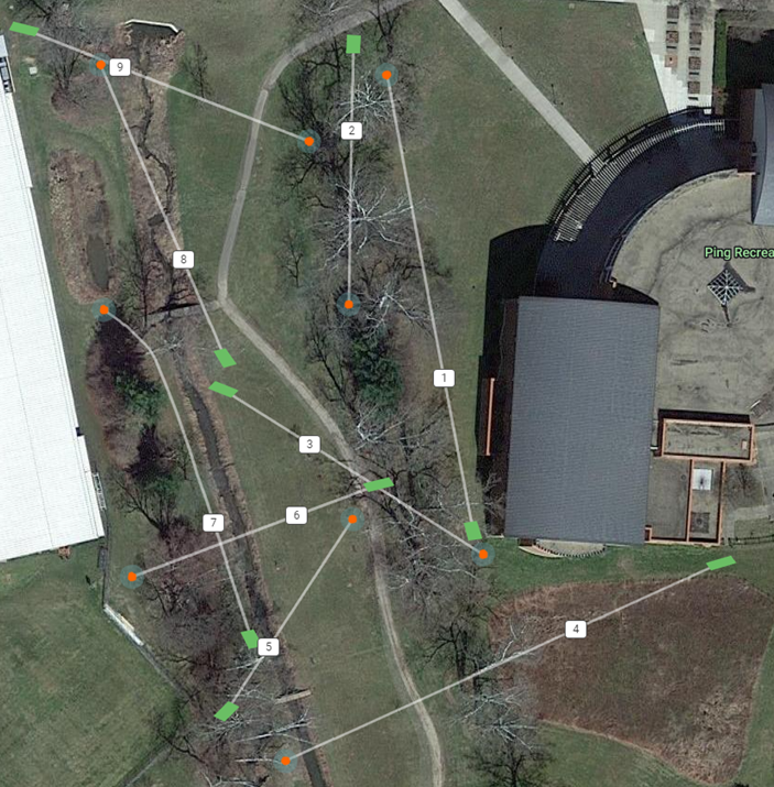 Map of the OHIO Disc Golf Course.