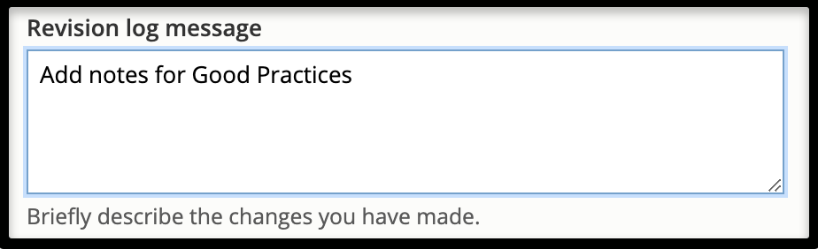 Add revisions notes to a page