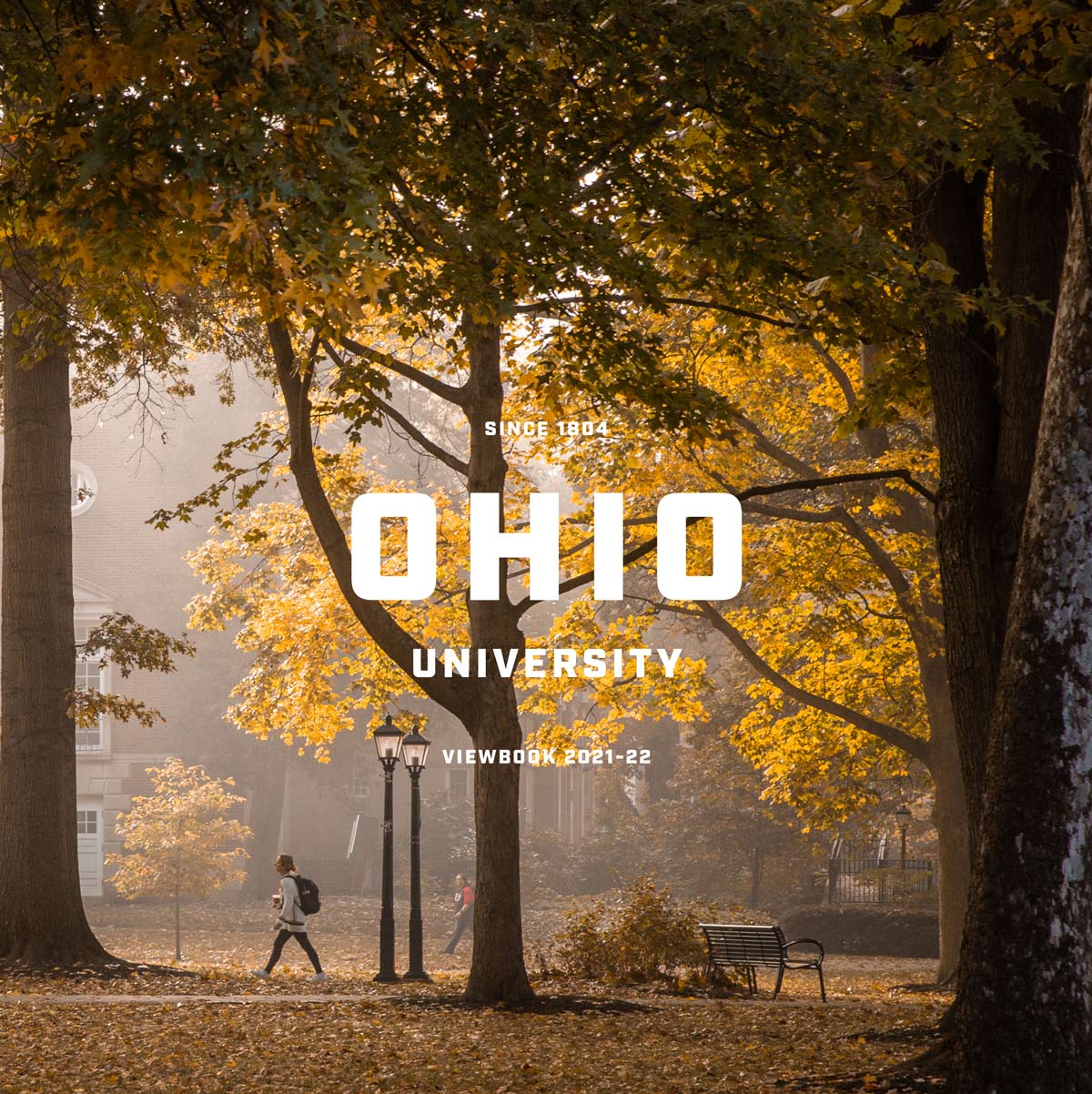 Cover for Undergrad Viewbook featuring an autumn scene of College Green