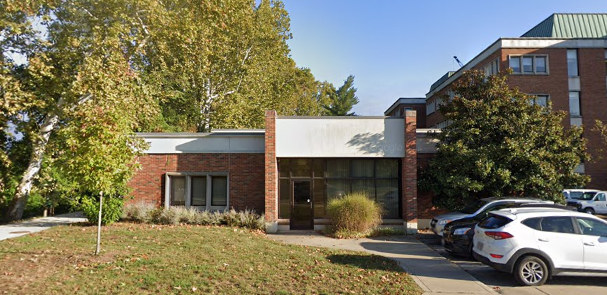 Image of the Grounds Maintenance Building next to Clippinger Laboratories