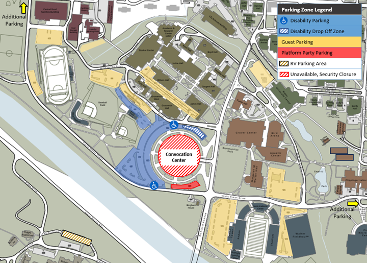 Fall Commencement Parking Map