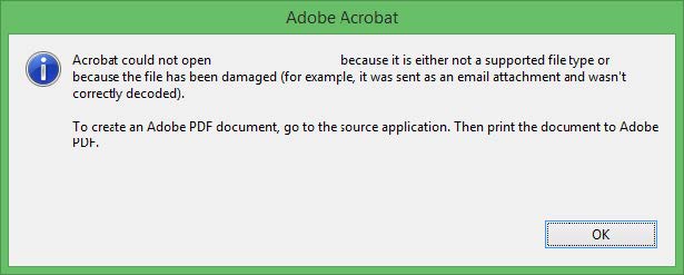 Adobe Acrobat Error