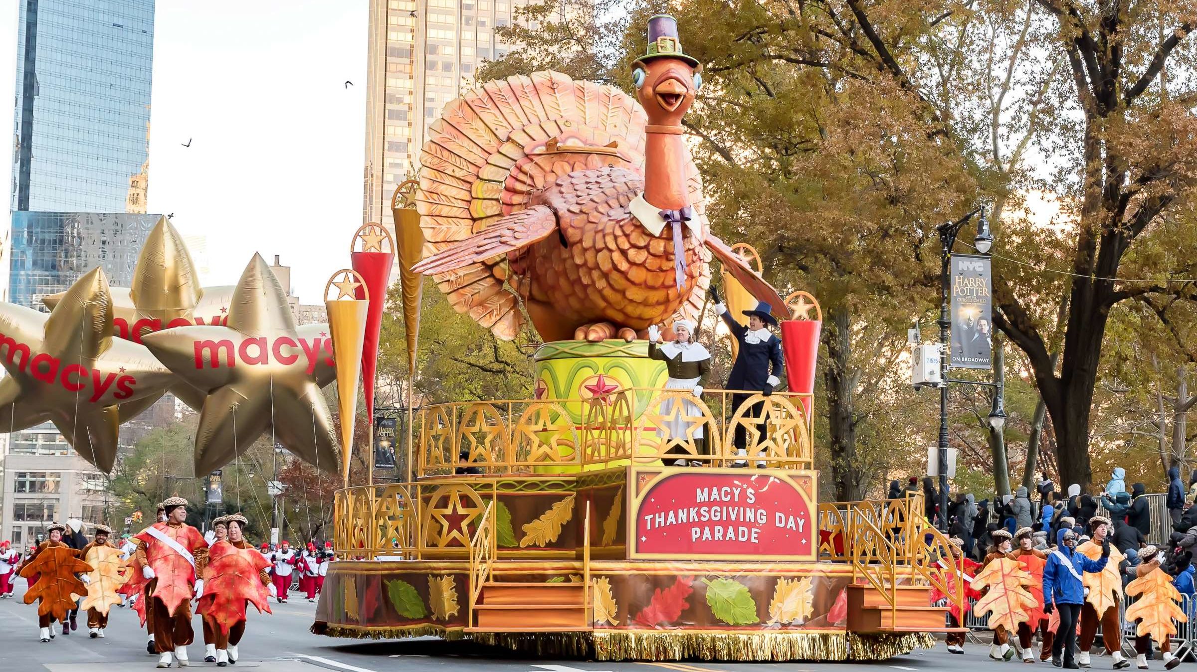 Turkey float in Macy's Thanksgiving Day Parade.
