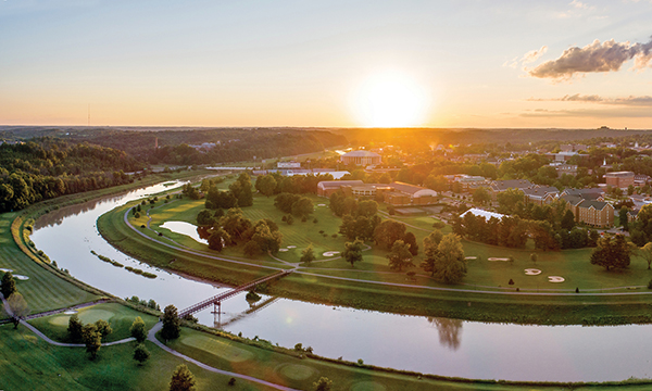 The Enterprise Green on Ohio University's Athens campus.