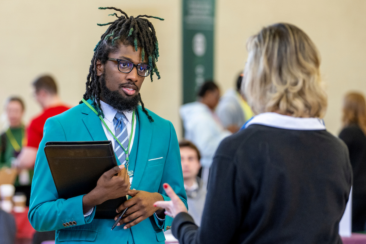 Students and employers at a Career Fair in OHIO