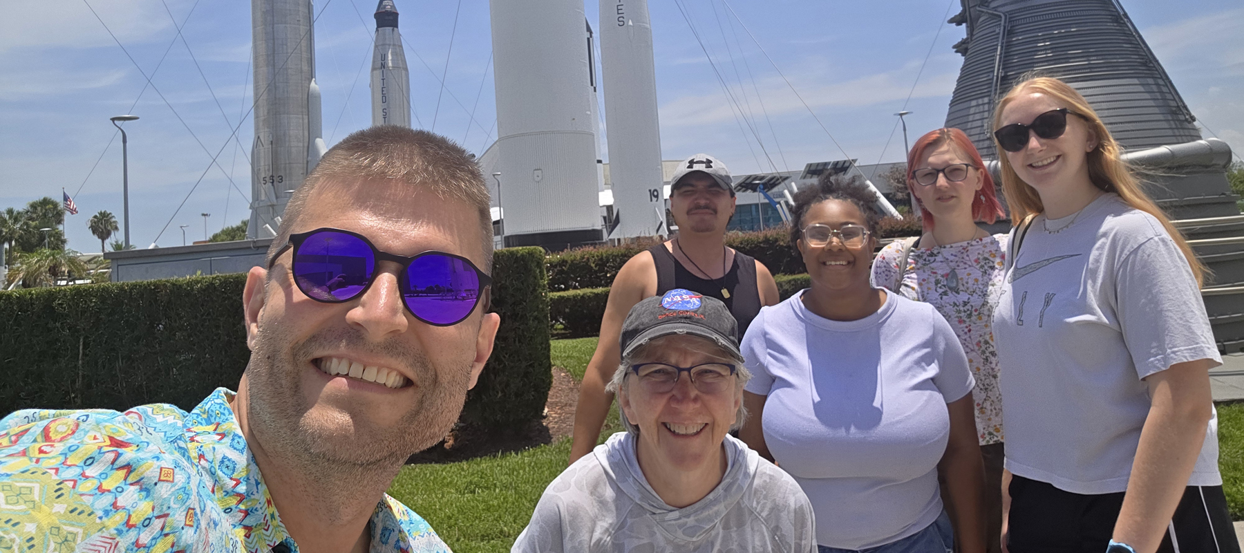 Students and faculty on SSEP Mission 21 at the Kennedy Space Center Museum