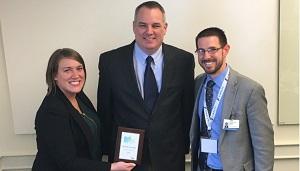 Ohio University employees accepting award from the Healthy Business Council of Ohio. 