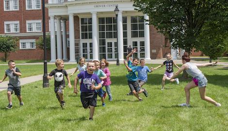 Kids and instructors playing outdoor games -Photo by Lauren Bowers