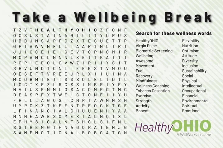 Wellbeing crossword puzzle mailer that was sent to benefits participating employees