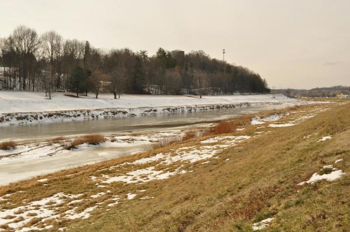 The Hocking River, Feb. 12, 2026, in Athens. Photo by Allie Stevens | The Post