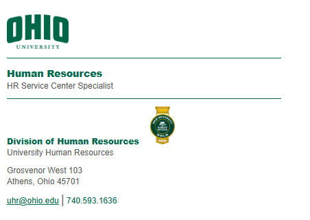 Example of Bobcat Beyond in email signature, showing 1 badge. 