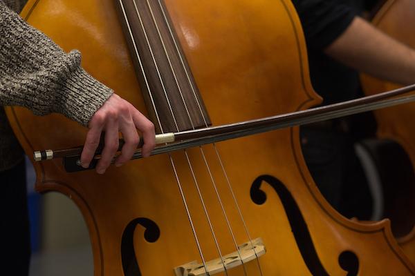 Student playing cello